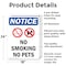 Signmission No Smoking No Pets OSHA Notice Sign, Aluminum, 18in W x 24in L, 2PK OS-2PACK-NS-A-1824-V-14807 - alternate 3